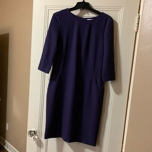 MM LaFleur Purple Fitted Dress with Pockets